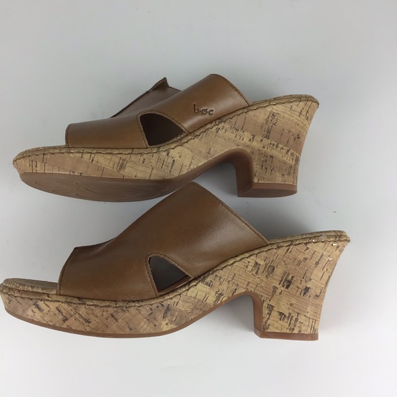 BOC Leather Slip On Heel Corkscrew Mules Size 11 - Picture 3 of 11